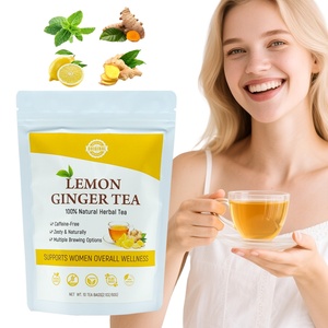 Té Herbal Instantáneo de Limón y Jengibre Orgánico Chinaherbs, Cuidado de la Fertilidad Femenina, Belleza, Calentamiento del Útero, Vegano, Sin OMG, Sin Gluten - Product Image 1