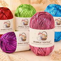 Handmade High Quality Chunky Metallic T-Shirt Yarn Sparkle Polyester Fabric Strip Yarn Bulk for Hand Knitting Craft DIY Crochet