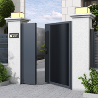 Porte d'entrée de villa de jardin en aluminium moderne fini, à lames orientables, imperméable, simple/double porte, pour maison d'hôtes