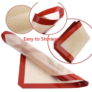 Bán buôn không thấm nước Silicone bột Pastry Mat cấp thực phẩm tái sử dụng sợi thủy tinh không trượt Silicone Baking Mat - Product Image 5