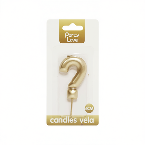 Bougie d'anniversaire dorée en forme de chiffre 0, 6 cm, Vela - Product Image 3