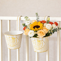 Petit pot de fleurs suspendu en fer forgé rétro vieilli, motif lettres, pour plantes succulentes de balcon, respirant