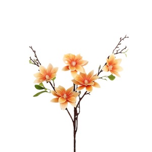 Branche de fleur de magnolia artificielle en caoutchouc souple, haute simulation, décoration de printemps, décoration de salon QH-55080 - Product Image 5