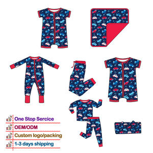 Gizem paket RTS bambu rastgele baskı toptan Premium çocuk giyim Unisex bebek pijama - Product Image 1