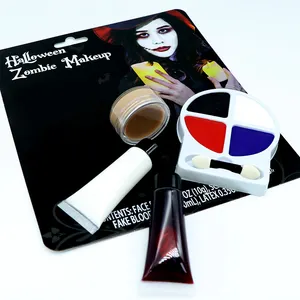 Kit de pinturas para cosméticos, base de óleo phoenix dourado para halloween, zumbi, cera de cicatriz, kit de pintura facial
