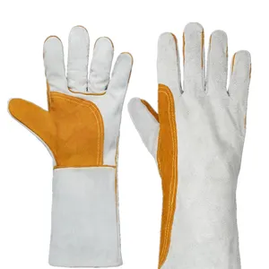 2024プレミアム品質の革溶接手袋耐熱ティグ溶接手袋