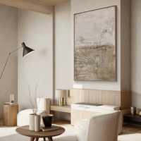 Brun Beige Art Abstrait Grande Toile Peinture Wabi-Sabi Mur Art Moderne Décor À La Maison Unique Esthétique Pour Salon