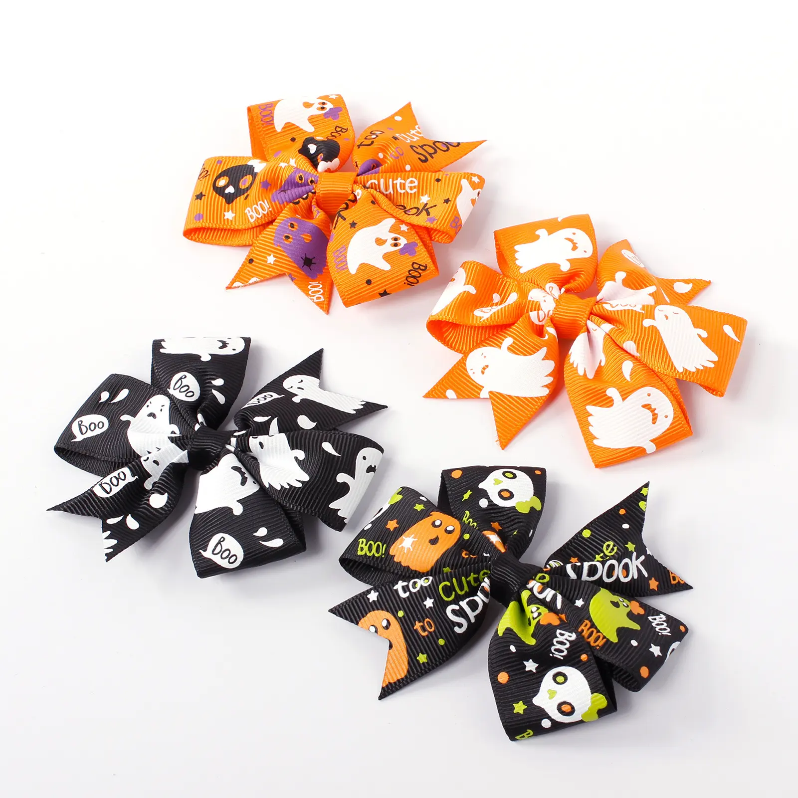 2023 nuevas horquillas para el cabello con lazo de Halloween, accesorios para el cabello hechos a mano, pinzas para el cabello para niños, recuerdo de fiesta de Halloween