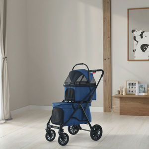 Poussette double pour animaux de compagnie pouvant accueillir deux animaux de compagnie Chien et <span class=keywords><strong>chat</strong></span> <span class=keywords><strong>Sac</strong></span> de transport de voyage 4 roues adapté aux chiots - Product Image 4