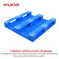 Paleta de Plástico KUDA 1212A-PBCZ con Tubo de Acero Integrado, Paleta de Alta Resistencia Tipo Estante Apilable, 1200x1200x165mm