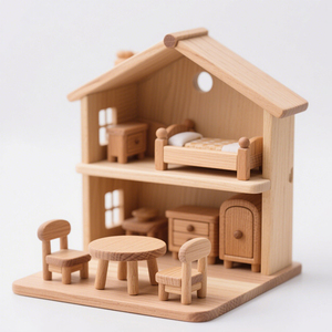 Houten Miniatuur Meubels Poppenhuis Voor Kinderen Kinderen Geschenken Poppenhuis Doen Alsof Spelen Fabriek Levering Groothandel Educatief Speelgoed - Product Image 4