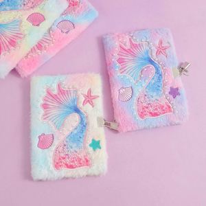 Kids Cute Stationery Fuzzy Secret <b>Journal</b> 80Sheets A5 Size Mermaid Diaries Girls Diary With Lock - Product Image 5