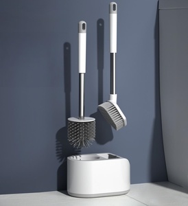 Toilet <b>Brush</b> <b>Long</b> <b>Handle</b> PP Silicone Household No Dead-end Wash Cleaning Base Set - Product Image 1