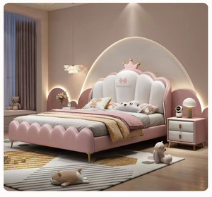 Letto per Bambini in Legno Massello Moderno e Minimalista, Design Corona Rosa, Durevole ed Ecologico per la Camera delle Bambine - Product Image 6