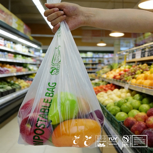 Sacchetti Biodegradabili per Alimenti 12"x20" Trasparenti per Frutta e <span class=keywords><strong>Verdura</strong></span> con Design Facile da Aprire - Product Image 1