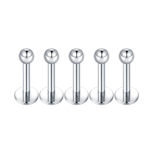 Piercing Boule en Acier Inoxydable pour Lèvres à Dos Plat, Boucles d'Oreilles Cartilage, Bijoux de Piercing pour Femme et Homme - Product Image 1