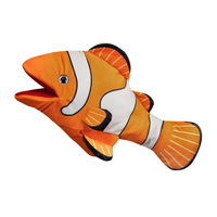 Expédition immédiate : Marionnettes à doigts en peluche animaux marins, très douces, Kawaii, faible MOQ, modèles Pieuvre, Requin, Dauphin, Baleine, Poisson rouge, Crabe, en PP