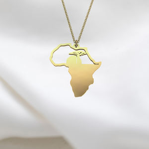 Joyas-collar de acero inoxidable con mapa de África, cadena de continente africano, collares de joyería, bisutería, Collier inoxysible, Moda - Product Image 6