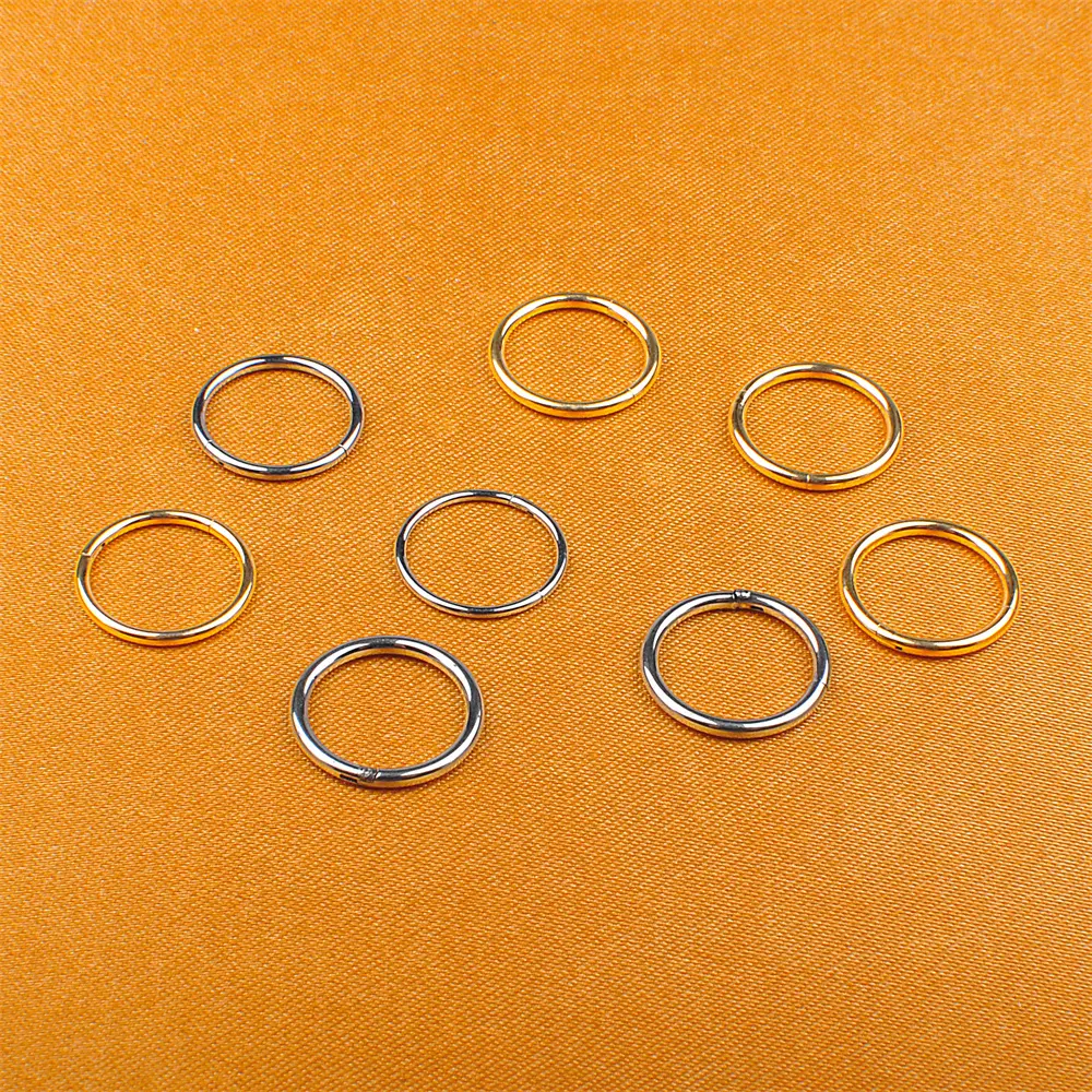 Nhẫn Trang Sức ASTM F136 Titanium Bản Lề <span class=keywords><strong>Phân</strong></span> Đoạn Mở Hoop Nose Ring Ear Ring Body Piercing Trang Sức