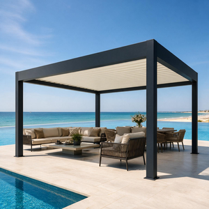 Pérgola Bioclimática Elegante de Aluminio con Techo de Lamas con Recubrimiento en Polvo y Protección UV, Gazebo de Jardín, Refugio Solar - Product Image 1