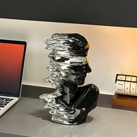 Ornement décoratif abstrait en céramique, style luxe léger et haut de gamme, pour salon et entrée, meubles TV/vin, cadeau de pendaison de crémaillère
