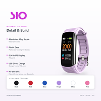 Gelang Kebugaran Bluetooth dengan Gesper Aluminium Alloy, Pengisian Daya USB Langsung, Monitor Tidur, Pengingat Panggilan & Pesan, Gelang Pintar