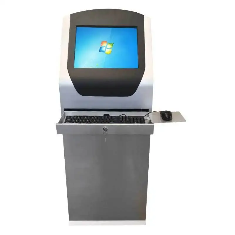 Automatic Self Service Ticket 32 inch kiosk pc LCD interactive multi touch screen kiosk for lobby