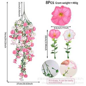 Artificial Flowers Morning Glory <b>Vines</b> 76cm Silk Hanging Plant For Home Wedding Decor - Product Image 5