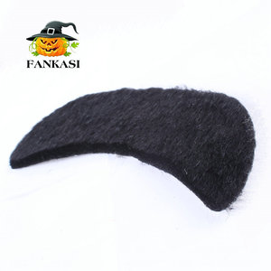 Bigote y patillas hippies de felpa negra, accesorio de disfraz para fiesta de Halloween o cosplay - Product Image 3