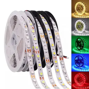 แถบไฟ LED ยืดหยุ่นกันน้ำ DC12V,แถบไฟ LED สีวอร์มไวท์2835 SMD 120 24V IP65 RGB 60LEDs/M 5050 LEDs/M 5M