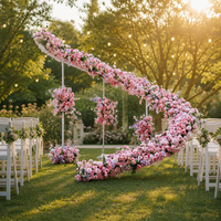 Arche de fleurs artificielles en plastique rose et blanc PROMISE DCYX, orchidée Phalaenopsis, décoration de mariage