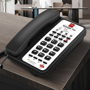 Fabricante Precio bajo Hotel Habitación Teléfono Botón grande Teléfono <span class=keywords><strong>fijo</strong></span> analógico Hotel Teléfono con LOGO FICAN605 - Product Image 5