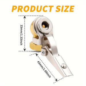 Tire Inflator Chuck Metal <b>Air</b> Inflator For <b>Pump</b> Up Inflate <b>Air</b> Products Yellow Gold - Product Image 2