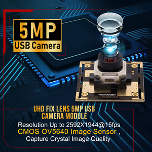 Module de caméra USB ELP 5MP à autofocus, CMOS OV5640, mini <span class=keywords><strong>webcam</strong></span> USB, module de caméra pour numérisation de documents avec objectif sans distorsion - Product Image 2