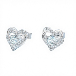 USA Luxury Classic Moissanite <b>Stud</b> 0.6ct Heart VVS GRA 14K Gold Plated Women Jewelry Gift Engagement 925 Sterling Earrings - Product Image 3