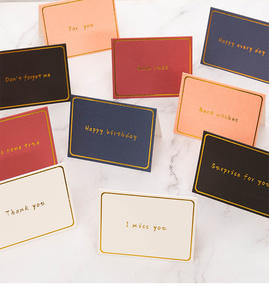 Impresión personalizada de San Valentín, tarjetas de agradecimiento de amor a granel, papel de aluminio dorado, tarjeta de felicitación de los mejores deseos, mini papel - Product Image 2