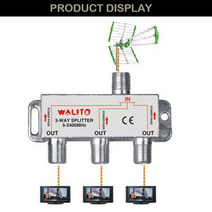 <span class=keywords><strong>Répartiteur</strong></span> d'<span class=keywords><strong>antenne</strong></span> TV, <span class=keywords><strong>répartiteur</strong></span> de câble coaxial 4 voies avec passage de puissance, 1 entrée 4 sorties - Product Image 4