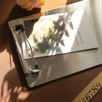 Portapapeles MAXERY para Archivos de Oficina, Reuniones, A4, A5, A6, Carpeta de Metal Dorado de Acero Inoxidable, Logotipo Personalizado, Almacenamiento, Enfermería