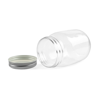 Klassieke voedselveilige vierkante glazen weckpot met standaard opening en zilveren plastic/blikken deksel 16oz 14oz 480ml 500ml