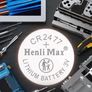 Batterie au lithium primaire Henli Max CR2477 3.0V pour jouets télécommandés 3V 1000mah 20ma 24.5mm CN;JIA 10.0g 7.7mm