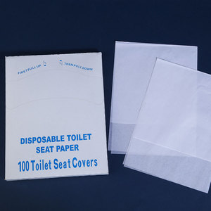 Housses de siège de toilette jetables, 100 pièces, solubles dans l'eau, blanches, biodégradables, pour les voyages et les toilettes publiques - Product Image 1