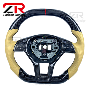 Volant sport en cuir véritable personnalisé en fibre de carbone pour Mercedes Benz <span class=keywords><strong>AMG</strong></span> W204 W205 W212 W213 W217 W218 - Product Image 2