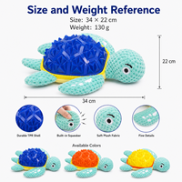 Jouet pour chien en peluche TPR en forme de tortue avec coquille texturée, jouet pour chien en forme d'animal, fournisseur en gros