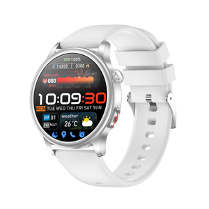 <span class=keywords><strong>Smartwatch</strong></span> E300 <span class=keywords><strong>Silver</strong></span> con Schermo AMOLED Rotondo da 1,43 Pollici, Monitoraggio ECG, Fitness Tracker, Frequenza Cardiaca e Pressione Sanguigna - Product Image 2