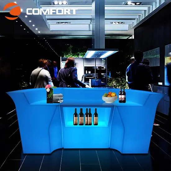 Glowing LED Bar Furniture LED Light Up Bar Table and Chairs Led Bar Furniture with remote control