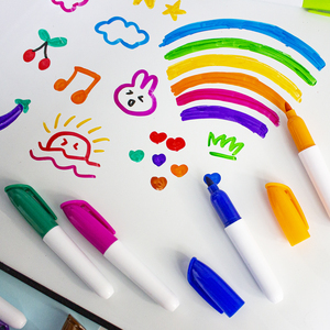 Pennarelli Colorati a Punta Bianca, <span class=keywords><strong>per</strong></span> <span class=keywords><strong>Tessuti</strong></span>, Legno, Metallo, Roccia, Vetro, Plastica, Tela, Materiale Scolastico, Forniture Artistiche - Product Image 4