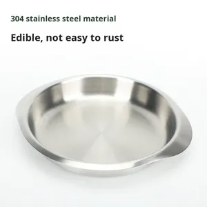 Plat à soupe classique durable en acier inoxydable solide pour le camping en plein air et le barbecue - Product Image 2