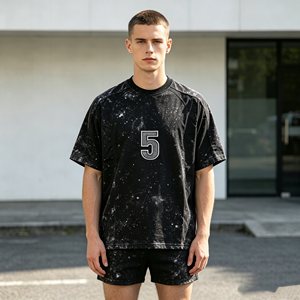 Conjuntos de camiseta de alta calidad para hombre, conjuntos de dos piezas de manga corta y pantalones cortos de 450 g/m² para hombre, 100 % algodón de rizo, conjuntos casuales de verano - Product Image 1