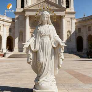 Statue <span class=keywords><strong>de</strong></span> la Vierge <span class=keywords><strong>Marie</strong></span> en marbre grandeur nature avec halo d'étoile pour <span class=keywords><strong>l</strong></span>'église, par MILY - Product Image 6