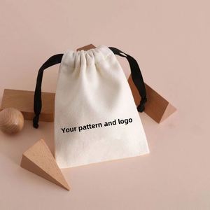 Custom Logo Printed Satin Jute Linen Canvas Jewelry <b>Drawstring</b> <b>Pouch</b> Bag with Rope Handle Luxury Satin Packaging for Shopping - Product Image 3